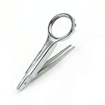 

Tweezers with magnifier built-in for electronics or hobby