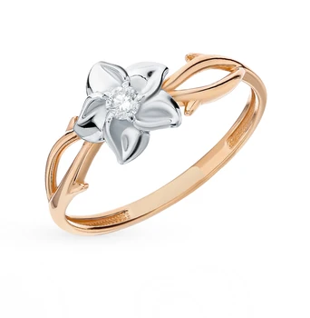 

Gold ring with diamonds sunlight sample 585