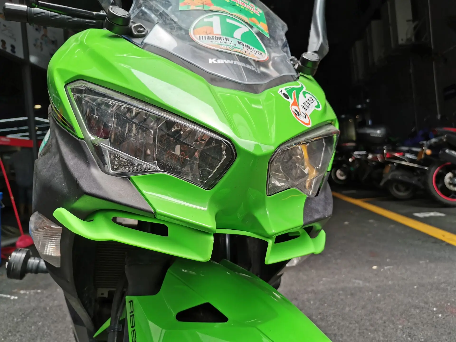 Для Kawasaki Ninja250 Ninja400 передний аэродинамический Winglet Ninja 250 400 аксессуары обтекатель клюв Защитная крышка