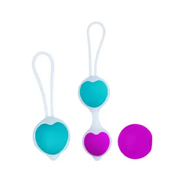 

Set of purple-blue vaginal balls with Hearts