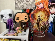 Figura de Anime Genshin Impact Zhongli Diluc Venti Klee Keqing Qiqi, soporte acrílico, modelo de placa, decoración de escritorio, señal de pie, regalos para seguidores