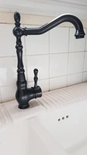 Montaje en cubierta de baño grifo de cocina monomando giratorio 360 lavabo mezclador grifos negro mezcladores de agua caliente y fría