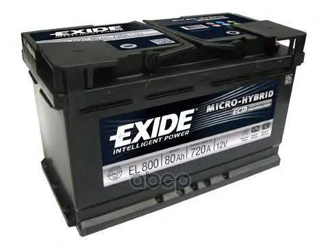 Аккумулятор Start&Stop Efb 12v 80ah 720a 315х175х190 Полярность Etn0 Клемы En Крепление B13 EXIDE арт. EL800
