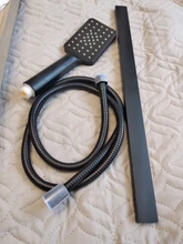 Sliding-Bar Shower-Bar Wall-Mounted Adjustable Minimalist-Style Black 3-Function High-Quality