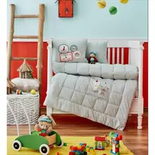 Вечерние детские кроватки, постельное белье-бампер, набор для мальчиков и девочек, детская кроватка с мультяшными животными, хлопок, мягкая, противоаллергическая