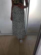 SURMIITRO dibujo de lunares largo Maxi verano falda de la moda de las mujeres 2021 blanco negro Split de cintura alta Sol de estética Falda Mujer