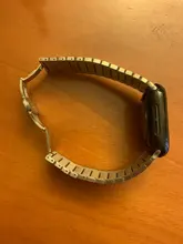 Correa de acero inoxidable para Apple Watch, banda de 44mm y 40mm para iWatch de 42mm/38mm, pulsera de Metal de mariposa para Apple watch serie 5 4 3 se 6