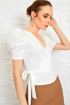 

Trend Alacati Style Women Double Breasted Gusset Crop Top Blouse ALC-X3848