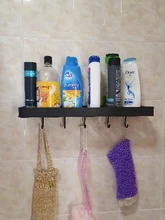 Shampoo Shelf Kitchen-Rack Black Aluminum Space Single-Tier