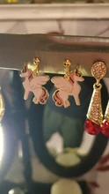 GRACE JUN-pendientes de unicornio con Clip para mujer, aretes hipoalergénicos para fiesta de cumpleaños sin perforaciones, buen regalo