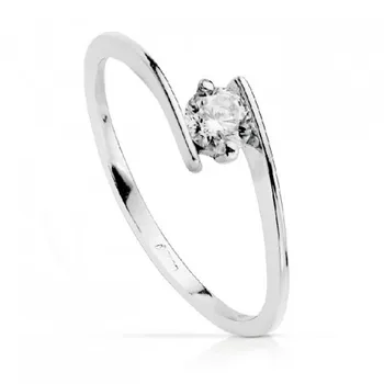 

18K WHITE GOLD SOLITAIRE CUBIC ZIRCONIA 4 MM