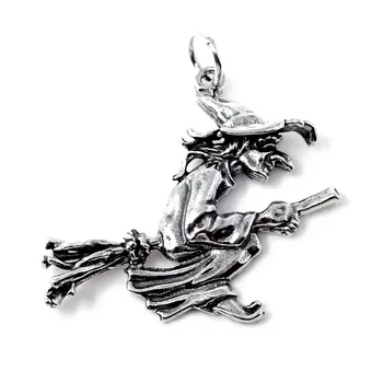 

Pendant 925 Sterling silver m witch oxidized 35.5mm. Smooth [AB9811]