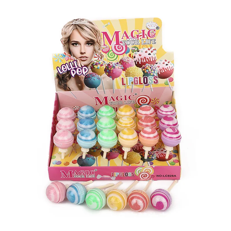 Wholesale 24pcs Lollipop Lip Balm Fruit Flavor Natural Tint