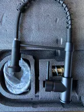 Grifos de latón para fregadero de cocina, escobilla, Palanca única, resorte extraíble, mezcladores, agua fría y caliente, grúa 9009