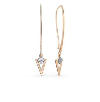 

Gold earrings with diamonds sunlight sample 585