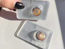 Lentillas para Cosplay de Halloween, lentes de contacto de Color avellanado, azul y rojo, 1 par (2 uds.)