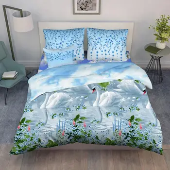 

Bed linen Calico Vasilisa-"white swans"