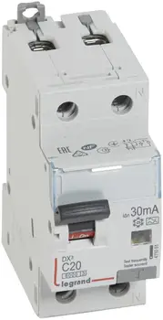 

Differential current circuit breaker single pole 20A Legrand DX3 411051 (AC type, 6 ka)