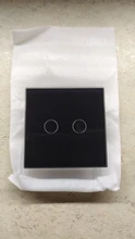 LIVOLO 2 lámparas Toque pared Interruptor de luz, templado panel de vidrio, rojo azul iluminar desde el fondo,dedo el sensor