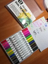 Conjunto de rotuladores de doble punta, Set de 12-120 rotuladores para dibujo artístico, obra de arte con acuarela
