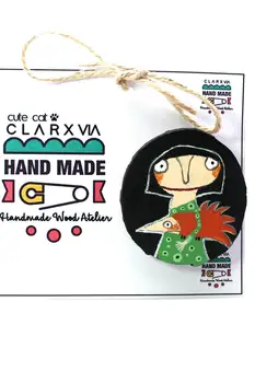 

Mrs.Suzi Crow Special Series handmade Handpainted Wood Keychain