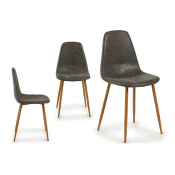 

Dining Chair Gift Decor Grey Leather (51 x 86 x 44 cm)
