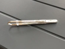 Pinzas para cejas de acero inoxidable, pinzas para la eliminación del vello facial, herramientas de maquillaje, 1 unidad