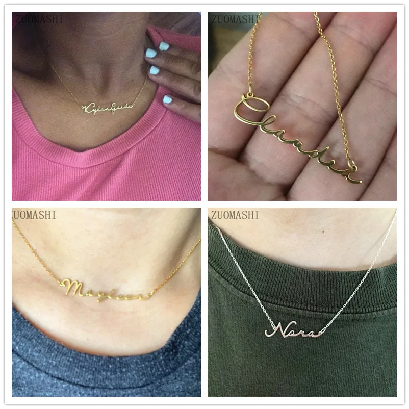 Minimalist Name Necklace Handwriting 