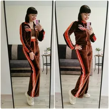 Cutenew-chándal de ante con letras estampadas para mujer, traje de 2 piezas, sudadera + pantalones de chándal rectos, conjunto a juego, ropa de calle deportiva para Fitness