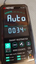ANENG-multímetro Digital 618C, barra analógica de CC táctil inteligente, valores eficaces verdaderos, probador automático, condensador Transistor profesional, medidor de NCV