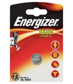 

Pilas de boton Energizer bateria original Litio CR1632 3V en blister 5X Unidades