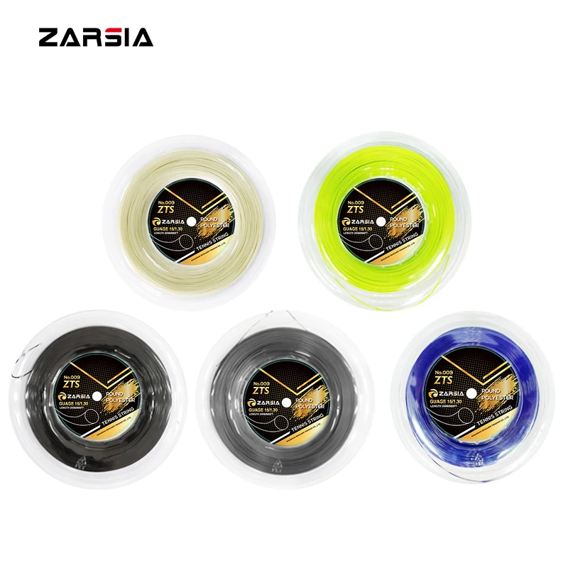 

1 Reel ZARSIA 4G polyester Tennis Racket String 1.30MM Durable Tennis Strings Round 200M big reel training strings