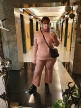 Women Tracksuit Pants Pullovers Sweater-Set Spring Wide-Legs Warm Turtleneck Autumn JXMYY