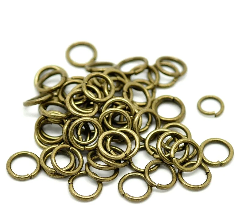 Doreen 상자 사랑스러운 골동품 청동 오픈 점프 반지 0.8mm 5mm 7mm 10mm 보석 결과 반지 DIY 쥬얼리 만들기, 200-1000PCs