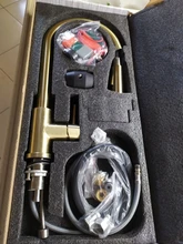 Grifos de cocina con Sensor de color dorado y bronce champán, grifería de cocina inteligente sensible con Control táctil