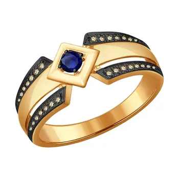 

Sokolov gold ring, fashion jewelry, 585, women's male