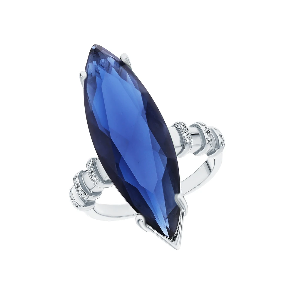 Silver ring with sieve and cubic zirconium sunlight sample 925 | Украшения и аксессуары