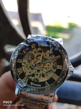 Winner-Reloj de pulsera para hombre, transparente, brillante, movimiento de engranaje, masculino