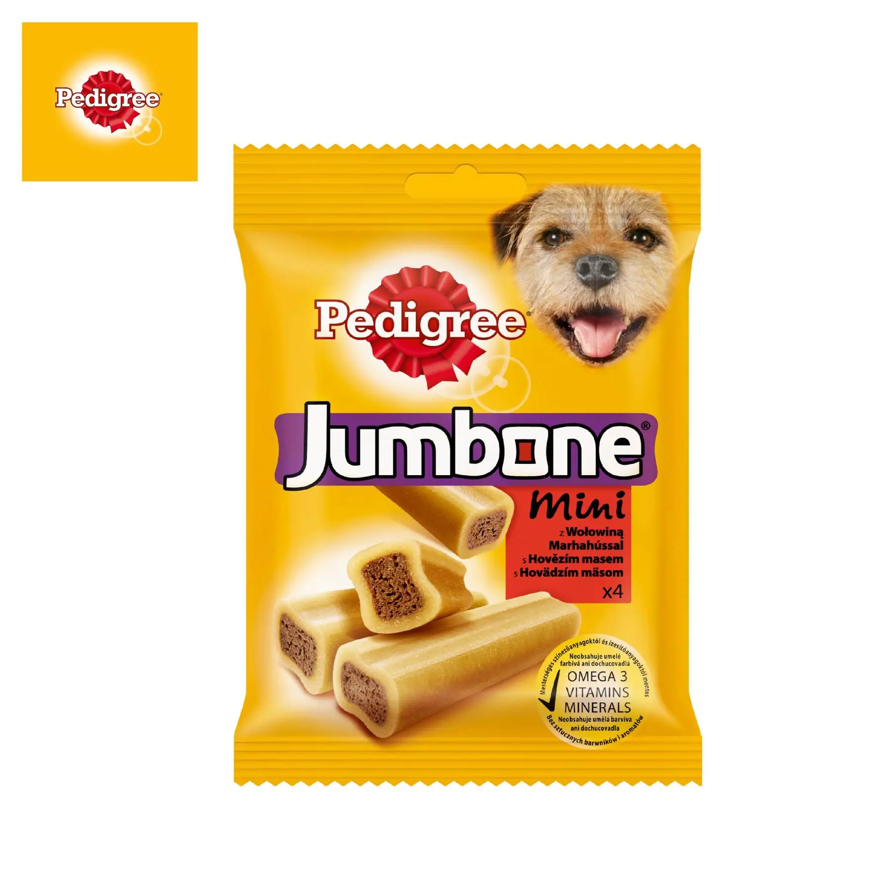 Лакомство для собак Pedigree Jumbone mini с говядиной, 180г