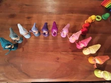 Muñecas de arcoíris de madera de ganchillo, en gorros para Pastel, bloques apilables, muñecas NATURALES DE MADERA EN sombrero tejido, juguete Montessori, 6/12 Uds.