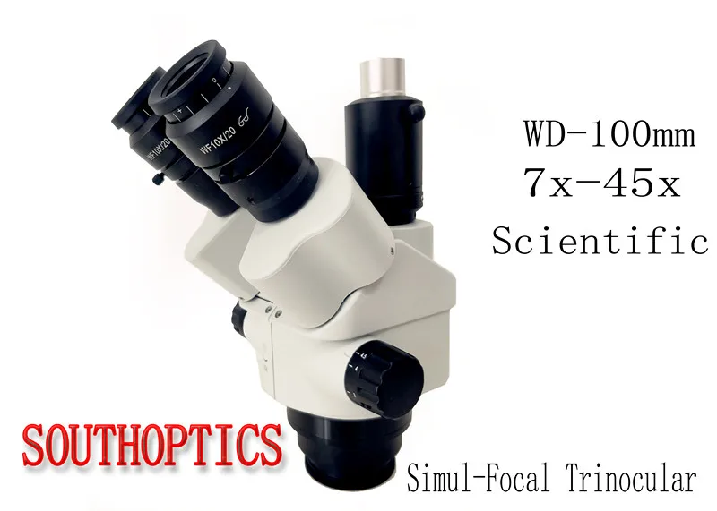 Научный 7x-45x Тринокулярный Стерео микроскоп/головка микроскопа/Аксессуары для микроскопа