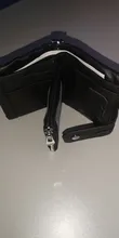 GZCZ-cartera de cuero genuino Rfid para hombre, monedero pequeño, Mini portatarjetas, cadena, portafolio, Min Walet, grabado gratis