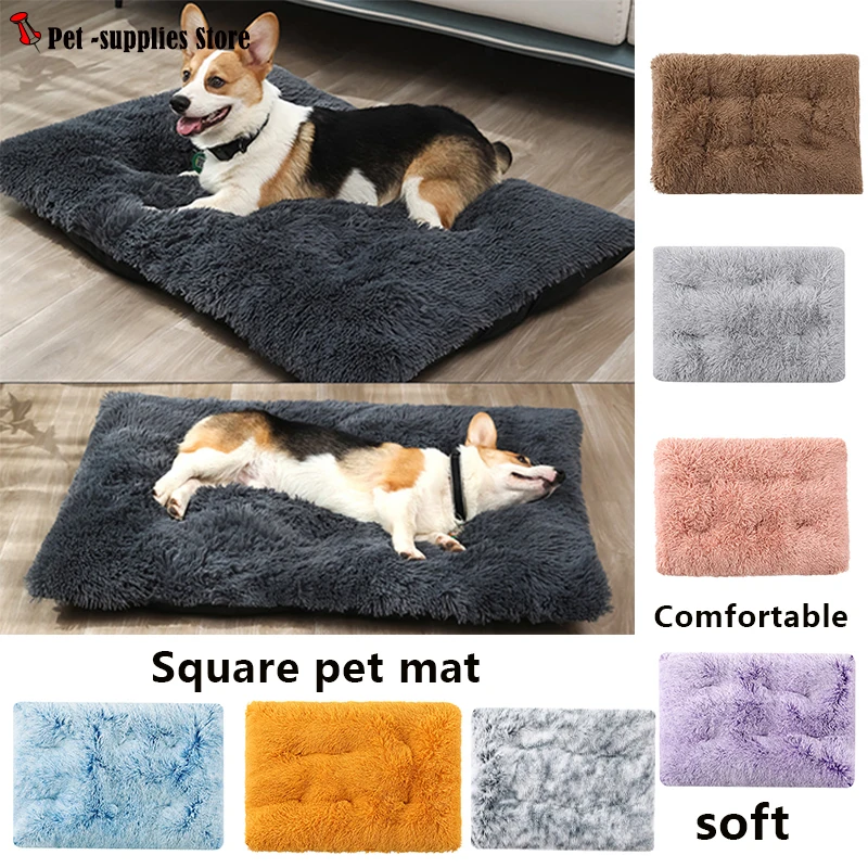Pet Kennel Super Soft Square Kennel Plush Winter Warm Sleeping Pet Mat