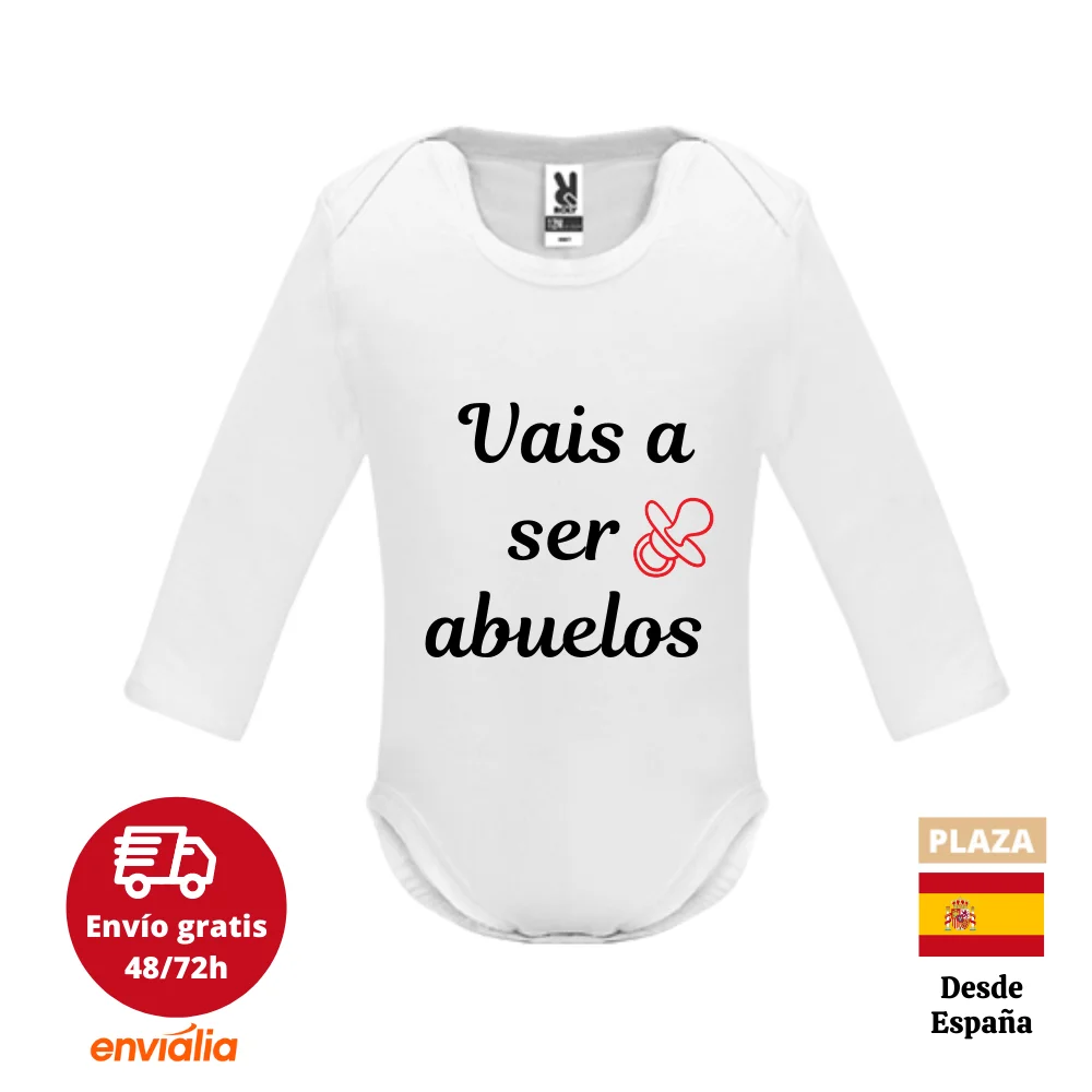 Body Bebé Personalizado Vais A Ser Abuelos Sorpresa Embarazo Manga Corta Y Manga Larga Algodón Regalo Bebe Ropa Bebe Recien Nacido Accesorios Invierno Verano 2022 Niño Niña Ropa Interior 3, 6 12 Meses| | - AliExpress