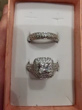 Moonso de moda de lujo de Plata de Ley 925 anillo de boda conjunto de banda de las mujeres y las niñas Ladys amor par pareja de R3400