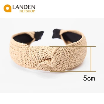 

Handmade straw woven headband for women, summer accessories for the hair, fashion rattan headband