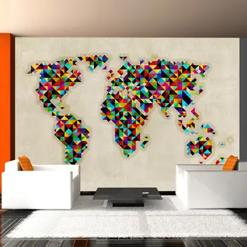 

Wall mural-World Map - a kaleidoscope of colors - 300x231 cm