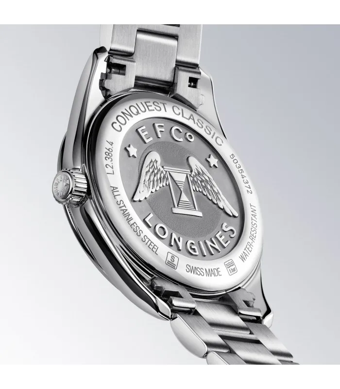 Longines L2.386.4.72.6 Conquest классические 34 мм кварцевые мужские часы из нержавеющей стали
