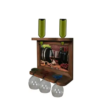 

Wall Art Picture Wooden Wine Rack Bottle Organizer Holders Beer Whiskey Bottle Bar Home Party Kitchen Living Room Accessory