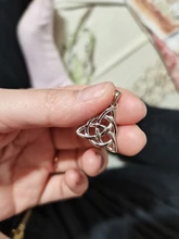 Joyería Vintage Triquetra Trinity collar de colgante de nudo collares y colgantes de Plata de Ley 925 para mujer (JewelOra NE101914)